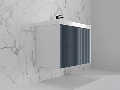 Style Line Мебель для ванной Стокгольм 80 подвесная графит софт – фотография-4